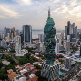 beautiful-aerial-view-of-panama-city-its-skyscraper-buildings-the-cinta-costera-at-sunset